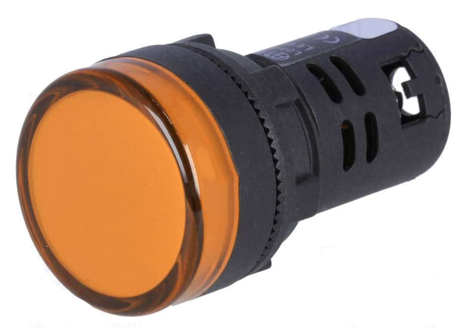 Controlelampje - LED indicator - 230V - 22mm - Geel Controlelampje - LED indicator - 230V - 22mm - Geel